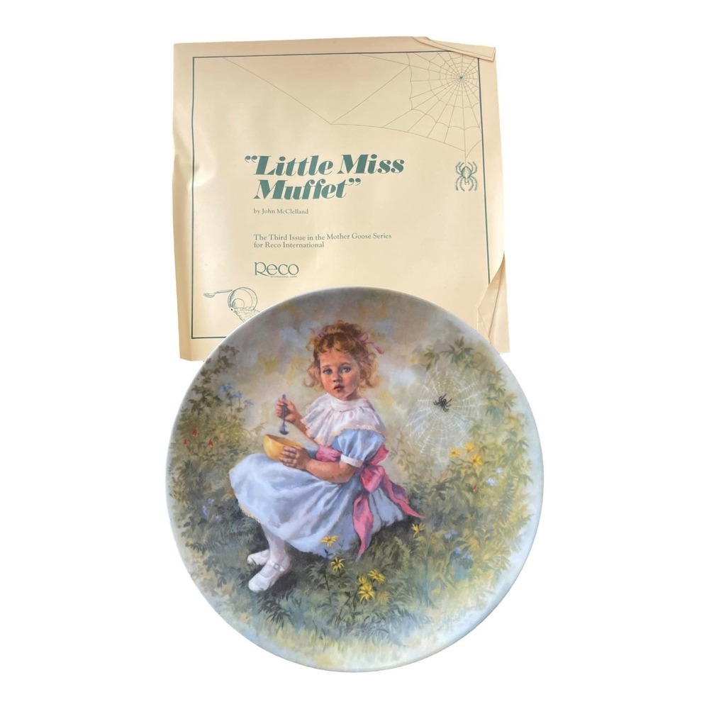 Reco Little Miss Muffet Collector Plate John McClelland Mother Goose Series 1981
